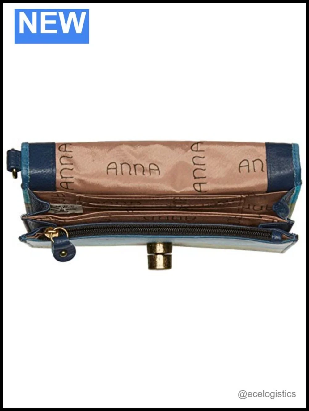 Hand-Painted Genuine Leather Vintage Wristlet Clutch with Turn Lock